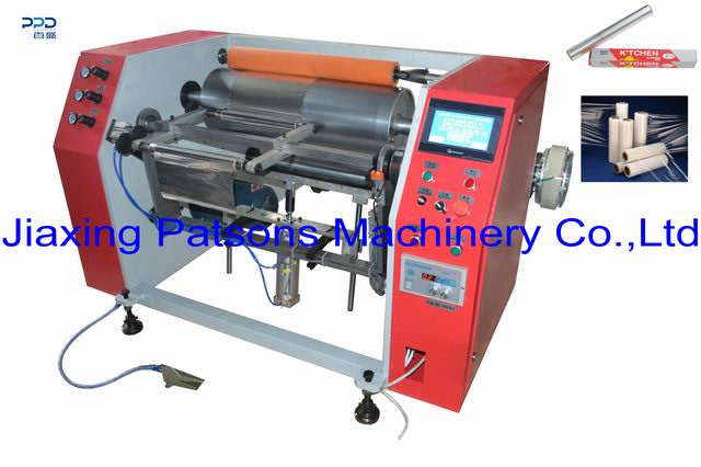 Semi-auto aluminium foil&cling film rewinding machine