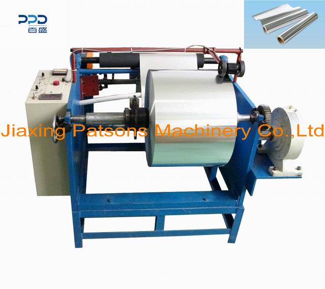 Manual aluminum foil rewinding machine