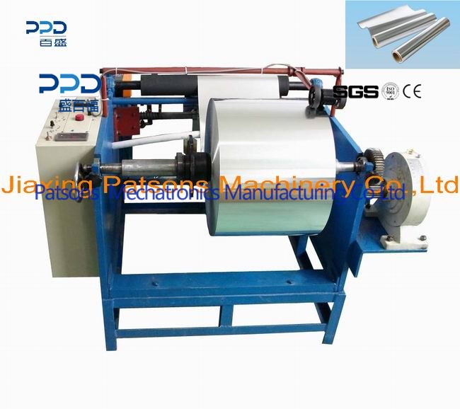 Manual type auminium foil rewinder