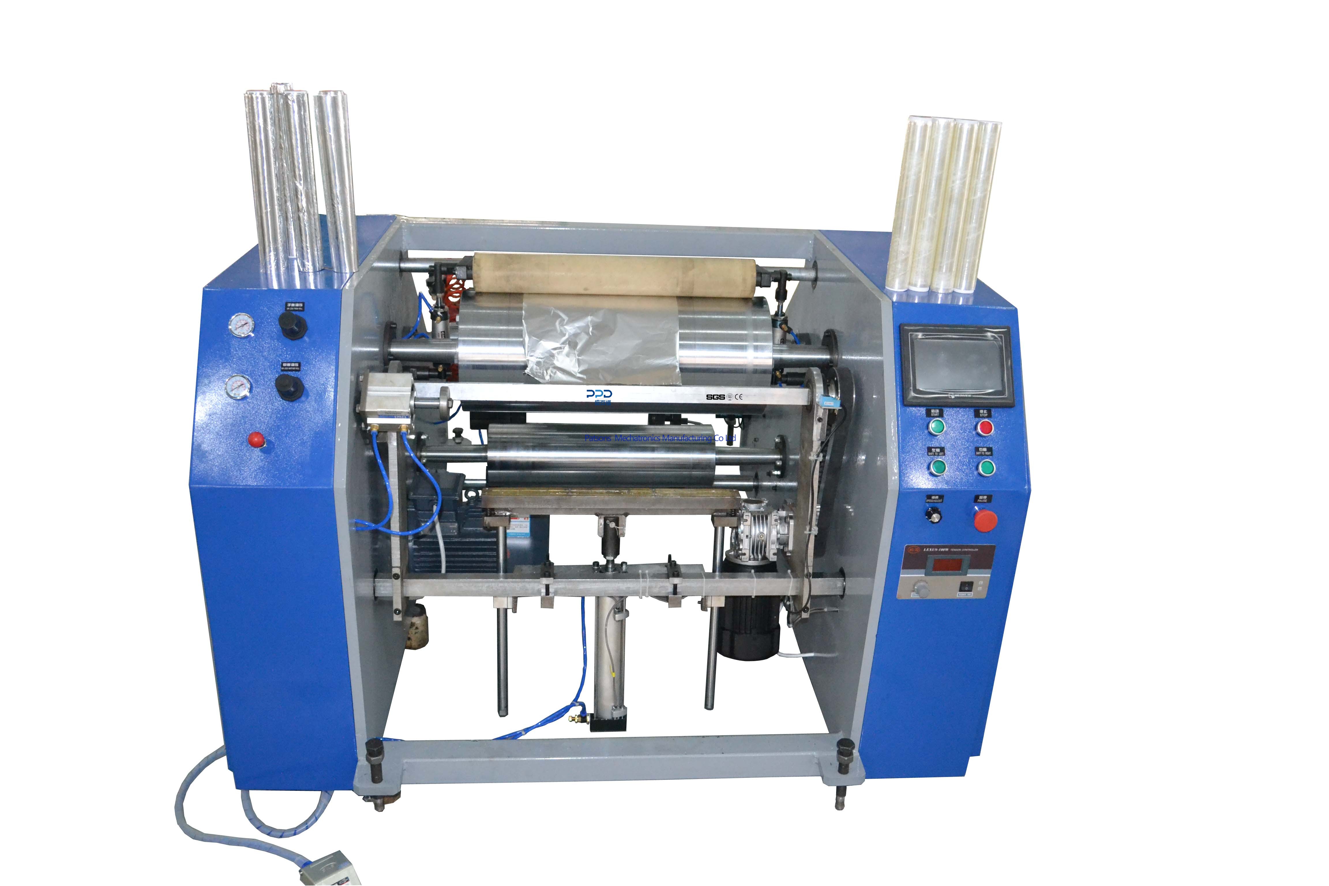 Aluminum foil/cling film slitting rewinding machine