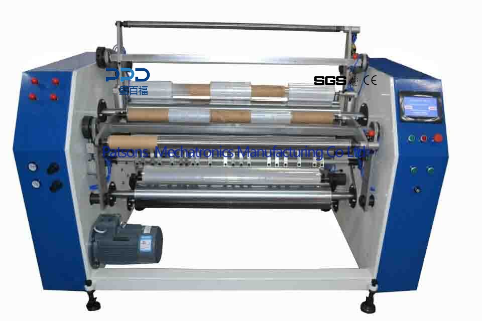 Stretch film slitter rewinder